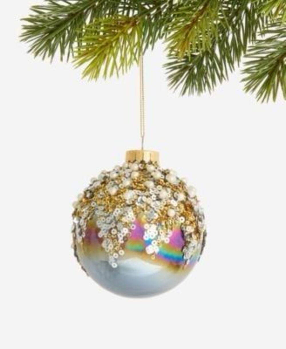 Macy’s Holiday Lane iridescent sequin ball Christmas tree ornament